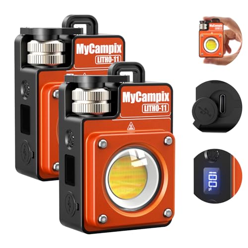 Portable Camping Light, 3500LM Adjustable LED Camping Lantern Rechargeable with 2.5-15H Runtime&Screen, Alloy Waterproof Camp Light for Power Outages, Emergency, Hurricane(2-Pack Orange) - size: 2 packs-orange