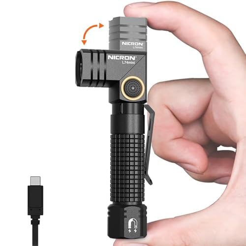 NICRON L71 Rechargeable 1800 Lumens Flashlight with L74mini EDC Flashlight