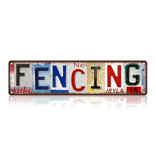 Vintage Sport Street Sign Fencing Wall Decor Metal Tin Signs for Bar Home Bedroom Garage - color: St-I-07