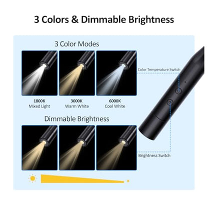 2 Pack Neck Book Lights, 3 Colors & 3 Brightness Levels, Flexible 380° Neck Light Rechargeable, LED Reading Lights for Books in Bed, 80 Hrs Lasting, Perfect for Reading, Knitting, Crafts, Repairs - color: Blue