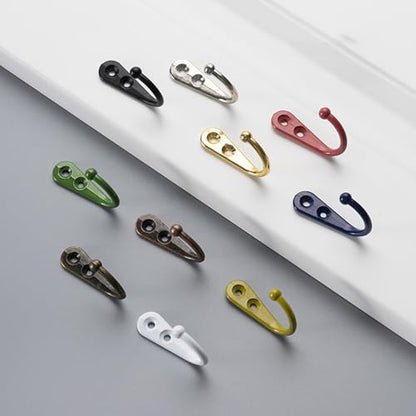 4 Pcs Wall Mounted Hooks for Bedroom,Bathroom,Kitchen,and Cabinet Hangers (with 8 Screws)-Black - color: Black