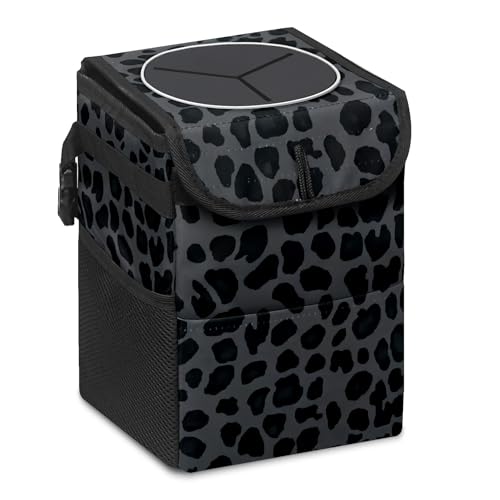 Car Trash Can – Multi-Purpose, Lightweight and Portable with Durable Water-Resistant Coating, No Installation Required, Practical and Ample Capacity, Variety of Colors.Black Leopard Print - color: Leopard Print Tiger Print(4)
