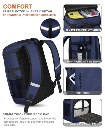 Capolo 36/45 Cans Cooler Backpack Insulated Waterproof for Women Men Lunch Backpack Coolers Leak Proof Soft Cooler Bags - color: Blue, size: 36 Cans