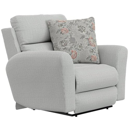 Jackson Furniture Catnapper Gray Recliner Chair with Lay Flat Recline – Seating Featuring Cool Gel Memory Foam, Steel Tech Frame, and Accent Pillows for RV or Home Comfort