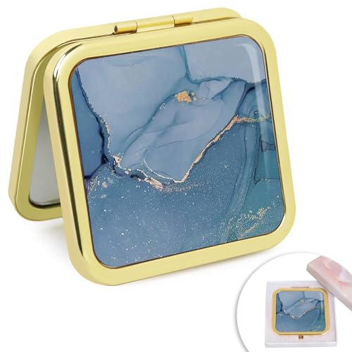 Pocket Mirror for Women Small Travel Mirror Magnifying Purse Mirror Compact Unique Gift for Girls Gold - color: Golden 5