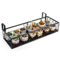 Balcony Flower Pot Stand Rack Patio Railing Shelf Plant Pots Holder Windows decorate (L, Black)