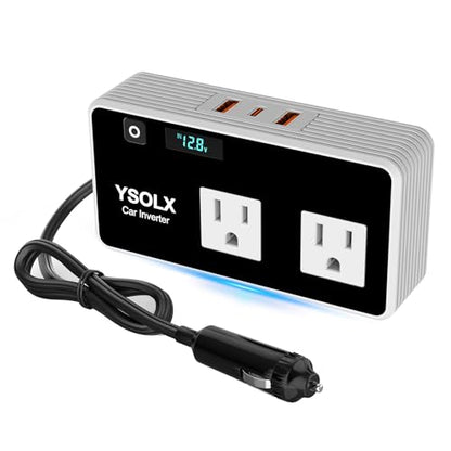 300W Car Power Inverters for Vehicles, YSOLX Car Inverter 12V to 110V with 3 USB Fast Charger and Car Plug Adapter Outlet for Laptop Computer Charger - size: 300W