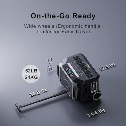 IEE 3200W Portable Power Station, 2048Wh Solar Generator 1800W AC Charging & 1000W Solar Charging LiFePO4 Battery Generator for Home Backup, Camping, RV, Emergencies
