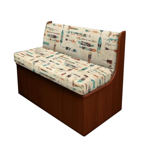 Southwestern RV Dinette Cushion Covers Indian Feathers Print Camper Cushion Covers Stretch Couch Cover 2 Cushion Slipcovers Washable Reusable RV Bench Seat Covers for Travel Trailer Couch - color: Indian Feathers