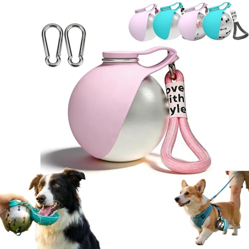 Foldable Pet Water Bottle for Travel, 2 in 1 Portable Dog Water Bottle with Bowl, Water Bottle for Dogs on Walks, with Stainless Steel Cup & Silicone Bowl for Walking Hiking (D 1PC) - color: D 1PC