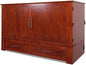 Daily Delight Murphy Cabinet Chest Bed with Charging Station & 6" Memory Foam Mattress, Queen (Cherry) - color: Cherry