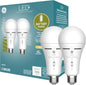 GE LED+ Battery Backup A21 LED Light Bulbs, Rechargeable Light for Power Outages + Flashlight, Soft White (2 Pack) - style: A21