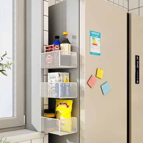 Magnetic Basket Organizer Holder for Fridge Magnetic Storage Bin Box Containers for Refrigerator Whiteboard Classroom (Small, Black) - style: Small, Black