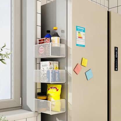 Magnetic Basket Organizer Holder for Fridge Magnetic Storage Bin Box Containers for Refrigerator Whiteboard Classroom (Small, Black) - style: Small, Black