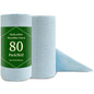Jessy Home 80 Pack Microfiber Cleaning Cloth Roll Reusable Paper Towels 12"x12" Tear Away Cloth, Microfiber Towels for Cars, Wash Cloths, Lint Free Rags for House, Kitchen,Window,Cleaning Supplies - color: Blue