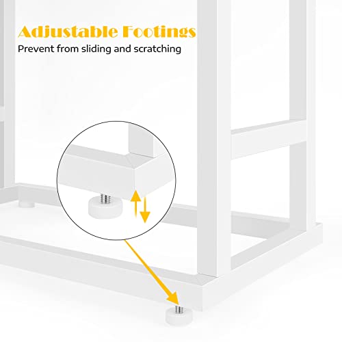 Freestanding Towel Rack for Bathroom 2 Tier Small Metal Hand Towel Holder Stand Towel Bar Towel Drying Rack Floor for Bedroom Laundry Room, White - color: White