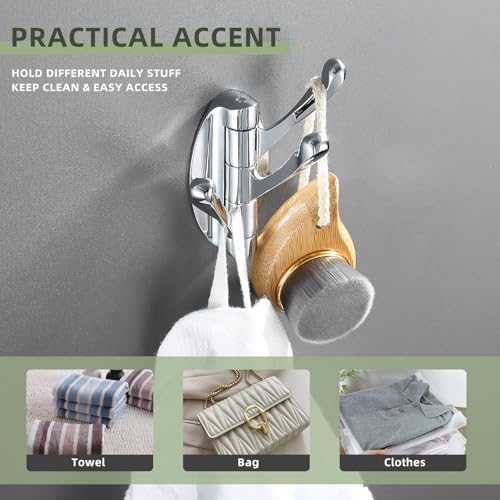 Angle Simple Bathroom Towel Hook Swivel, Metal Hand Towel Hook for Wall, Foldable Robe Coat Hanger, Chrome - color: Chrome, size: 1 Pack