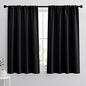 RYB HOME Bedroom Blackout Curtains 45 inches Length - Black Curtains Light UV Block Insulated Energy Saving Drapes for Bedroom Dining Living Room, 42 x 45 inches Long, Black, Set of 2 - color: Black, size: 42"W x 45"L (Pack of 2)