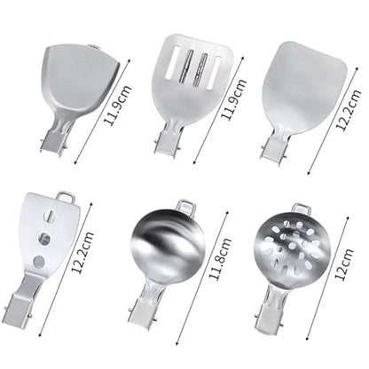 kowaku Camp Cooking Utensil Set Cookware Kit Cooking Organizer Portable Camping Kitchen Utensil Set for Travel Hiking Picnic Parties