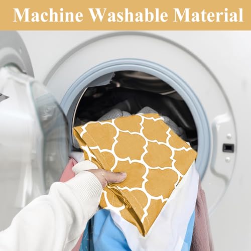 Plastic Bag Holder, Washable Grocery Bag Holder for Plastic Bags Storage Dispenser with Hanging Loop, Wall Mount Trash Bags Dispenser for Home Kitchen Cabinet - color: Ginger Yellow
