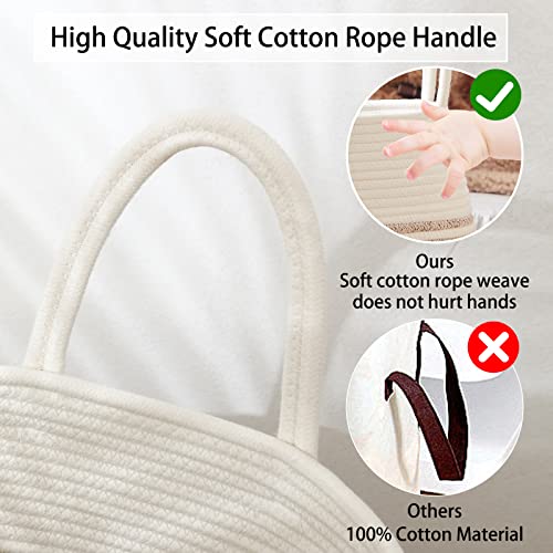 OIAHOMY Laundry Hamper Woven Cotton Rope Large Clothes Hamper 25.6" Height Tall Laundry Basket with Extended Cotton Handles for Storage Clothes Toys in Bedroom, Bathroom, Foldable (Yellow variegated) - color: Yellow variegated