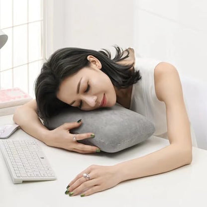 Travel Pillow Small Camping Pillow Memory Foam Bed Neck Soft Home Pillow Lightweight Easy to Carry Removable Pillow Cover for Travel,Sleeping,Nap and Neck,Knee,Leg,Lumbar Support Pillow (Light Gray) - color: Light Gray