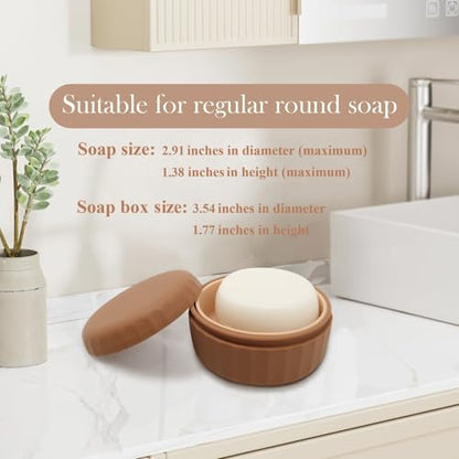 Silicone Travel Soap Box with Lid Draining Soap Container for Shower Compact Travel Soap Case Leak-Proof Design for Camping, Hiking, Gym & Outdoor Use Keeps Soap Dry & Hygienic (Cannoli Cream) - color: Cannoli Cream