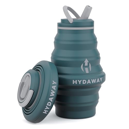 HYDAWAY 17oz Travel Collapsible Water Bottle - BPA-Free, Leakproof, Lightweight, Reusable - Perfect for Travel, Hiking, and Everyday Hydration - color: Agave