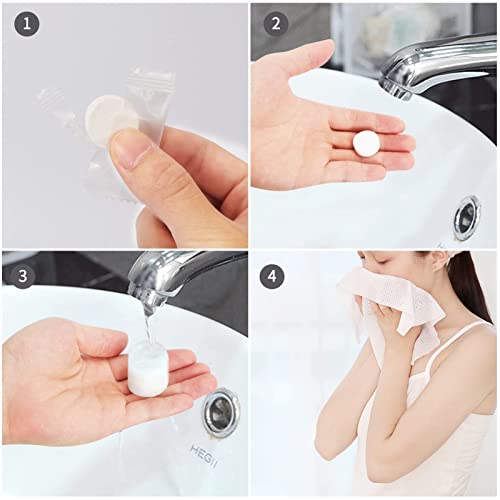 Classycoo Compressed Towel 100 PCS Mini Tablets Disposable Portable Face Towel Cotton Coin Tissue for Travel, Camping, Hiking, Sport, Home Hand Cloths&Other Outdoor Activities (Blue) - size: 1 Count (Pack of 100), style: Large (Blue)