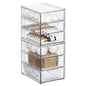 mDesign Plastic Stackable Organizer with 3 Drawers - Pull-Out Drawer Storage Bin for Bathroom Sink/Cabinet Organization - Perfect for Makeup, Small Towels, and More - Lumiere Collection, 2 Pack, Clear - size: 8 x 6 x 8 (Pack of 2)