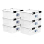 IRIS USA WeatherPro 31 Qt Storage Bins with Lids, 6 Pack, BPA-Free Plastic Gasket Box with Tight Latch and Seal, Stackable Nestable Tote Tub - Clear/Black - size: 31 Qt, style: 6 Pack