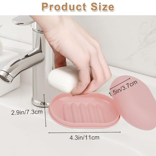 4Pcs Bar Soap Holder, IEMIEBSHA Leakproof Portable Travel Soap Dish Case with Lid, Travel Size Essentials Box Container for Home Bathroom Shower Outdoor Camping Hiking Traveling Gym