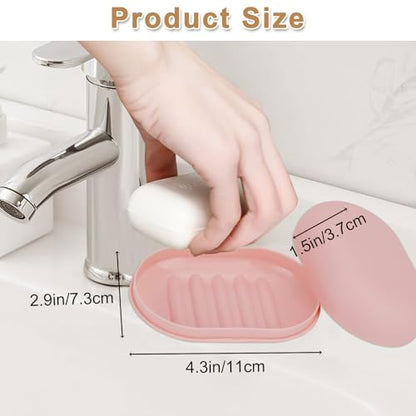 4Pcs Bar Soap Holder, IEMIEBSHA Leakproof Portable Travel Soap Dish Case with Lid, Travel Size Essentials Box Container for Home Bathroom Shower Outdoor Camping Hiking Traveling Gym