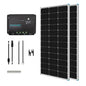Renogy 200 Watt 12 Volt Monocrystalline Solar Panel Starter Kit with 2 Pcs 100W Solar Panel and 30A PWM Charge Controller for RV, Boats, Trailer, Camper, Marine ,Off-Grid System - size: Starter200W+PWM 30A