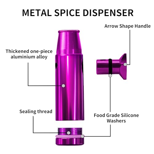 Portable 5-Pack Metal Spice Containers - Leakproof Camping Spice Kit for BBQ, Hiking, Backpacking | Food-Grade Bottles & Compact Travel Storage