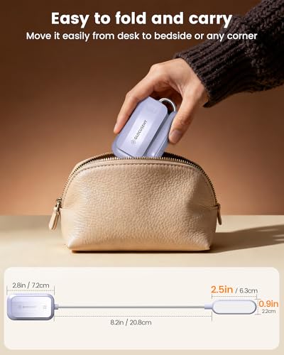 Glocusent 20 LED Reading Lights for Books in Bed, Eye Caring Reading Light, 5 Colors & 5 Brightness 3–100LM Dimmable, 1200mAh Rechargeable Book Light to 90H, Lightweight Clip on Light for Book Lovers - color: Purple