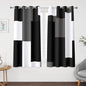 Tyrot Black Grey 100% Blackout Curtains 52 inch Length 2 Panels Set White Grey Modern Abstract Geometric Drapes for Kitchen Black Out Curtains Insulated Room Darkening Small Window Curtains, 52Wx45L - color: Grey, size: 52"W x 45"L (Pack of 2)