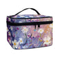 Flashideas Daisy Print Makeup Bag Portable Cosmetic Bag Large Capacity Travel Toiletry Bag Double Zippers for Cosmetics Vertical Storage Multifunctional Makeup - color: Daisy Print 1