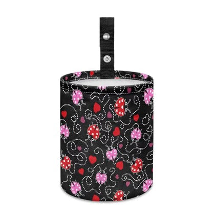 Renewold Car Trash Can Ladybug Print Car Trash Bag Hanging with Adjustable Straps Foldable and Portable Garbage Bin Bedroom Camping Picnic Hiking Beach Storage Orgainzer Desktop Bag Waterproof - color: Ladybug