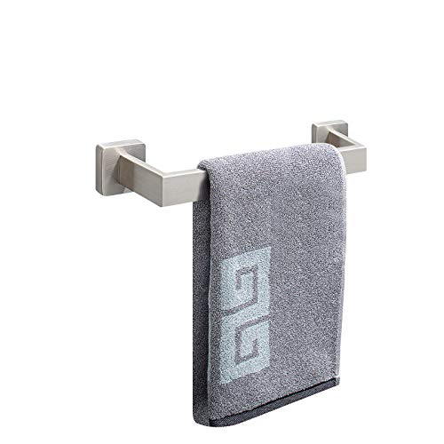 NearMoon Towel Bar, Bath Accessories Premium Thicken Stainless Steel Square Shower Towel Rack for Bathroom, Towel Holder Wall Mounted (1 Pack, Brushed Nickel, 12 Inch) - color: Brushed Nickel, size: 12 Inch