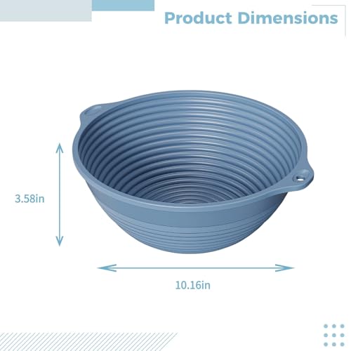 Collapsible Silicone Mixing Bowl, 8.9 Inch Portable Foldable Food Storage Container for Camping, Hiking, & Kitchen Use