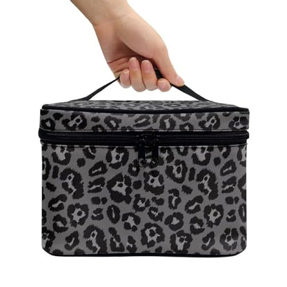 Flashideas Black Leopard Makeup Organizer - Large Capacity Travel Makeup Bag with Easy Hold, Vertical Storage - color: Black Leopard 2