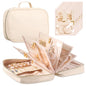 Travel Jewelry Organizer - Imitation Leather Travel Jewelry Case with Adjustable Pages, Jewelry Bag for Earrings,Rings,Necklaces,Bracelets-Perfect,Waterproof, Ideal for Trips & Gifts (Off-white) - color: Off-white