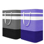 2-Pack Foldable Laundry Basket,Large Laundry Baskets with Handles,Waterproof Laundry Hamper,Collapsible Laundry Hampers for Clothes Organizer 80L (Black&Purple) - color: Black&Purple