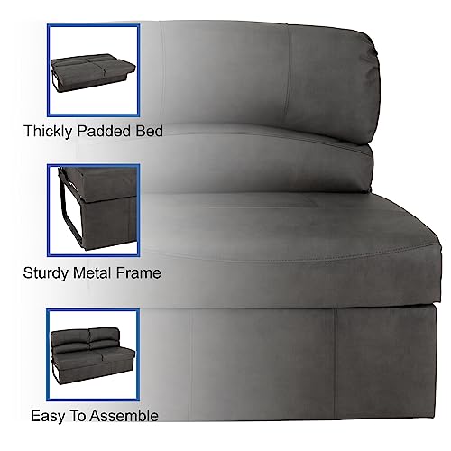 RecPro Charles RV Jackknife Sofa | Love Seat | Sleeper Sofa | Length Options 62", 68", 72" (72 Inch, Gunmetal) - color: Gunmetal, size: 72 Inch