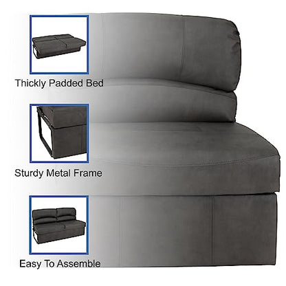 RecPro Charles RV Jackknife Sofa | Love Seat | Sleeper Sofa | Length Options 62", 68", 72" (72 Inch, Gunmetal) - color: Gunmetal, size: 72 Inch