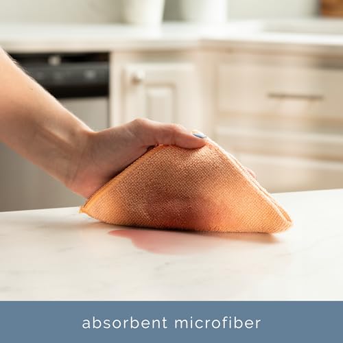 S&T INC. 50 Pack Microfiber Cleaning Cloth, Bulk Towels for Home, Reusable Microfiber Towels for Cars, Cleaning Rags, Neutral Coral, 11.5 Inches x 11.5 Inches, 50 Count