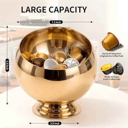 Coffee Pod Holder, Gold | Coffee Pod Storage, K Cup Holder, Espresso Pod Holder, Coffee Pod Organizer