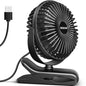 BESKAR Small Clip on Fan, 3 Speeds USB Fans with Strong Airflow, Clip & Desk Fans USB Plug in with Sturdy Clamp - Ultra Quiet operation for Office Dorm Bedroom Stroller - color: Dark Black