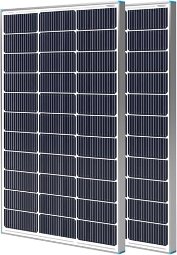 RENOGY REGO 200W Solar Panel N-Type 16BB, 2PCS 12V RV Solar Panel 100 Watt, 25% High Efficiency, Monocrystalline PV Module Solar Charger for Roof Boat Camping Van Trailer Cabin Off-Grid Applications - size: 2 Pack 100W Panels